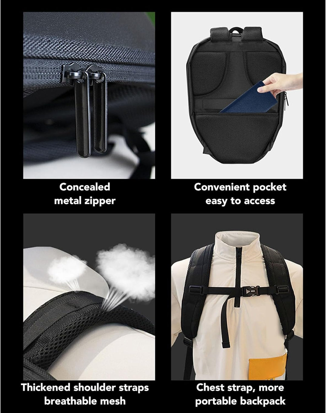 Wasserdichter Hartschalen LED Rucksack, Motorradhelm Rucksack, Wasserdichter Reitrucksack mit 3D pro