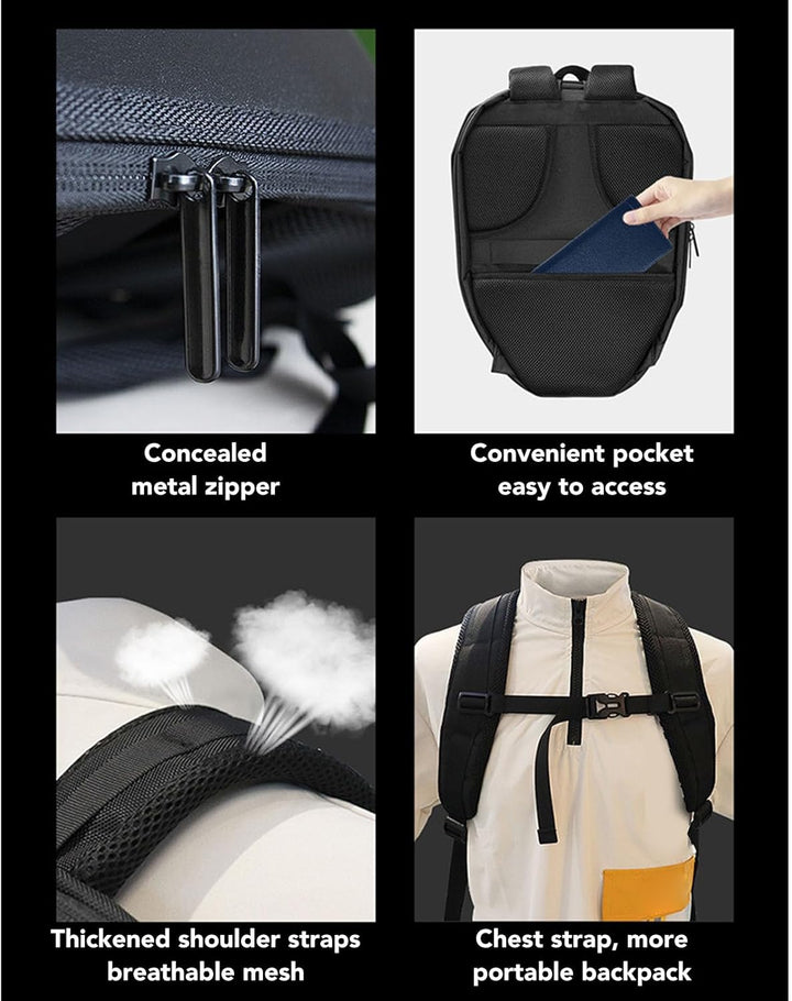 Wasserdichter Hartschalen LED Rucksack, Motorradhelm Rucksack, Wasserdichter Reitrucksack mit 3D pro