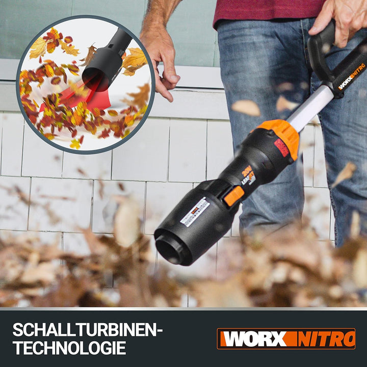 WORX WG543E Akku-Laubbläser Leafjet 20V - bürstenloser Montor - variable Luftsteuerung - weniger Akk
