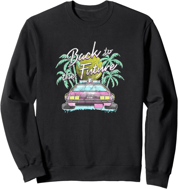 Back To The Future DeLorean Retro Palm Trees Sweatshirt