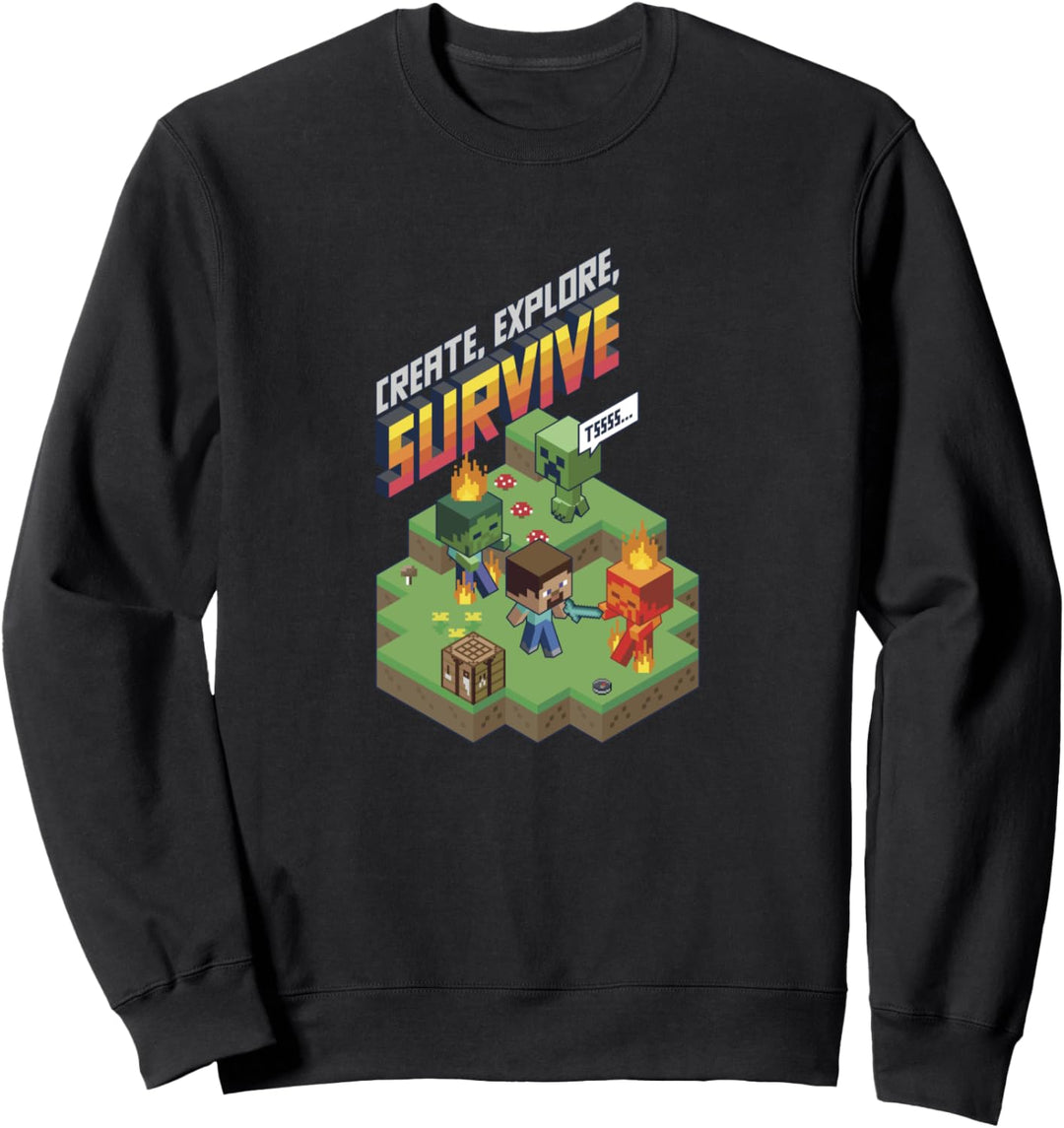 Minecraft Gruppenfoto Erstellen Erkunden Überleben Sweatshirt