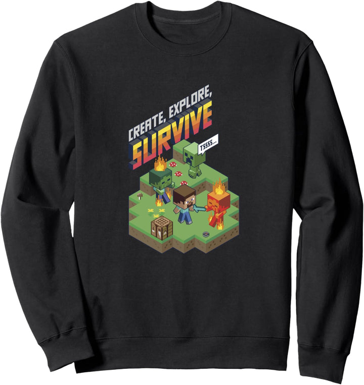 Minecraft Gruppenfoto Erstellen Erkunden Überleben Sweatshirt