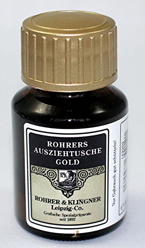 Rohrer & Klingner Ausziehtusche, Glasflasche 50 ml, Gold (504)