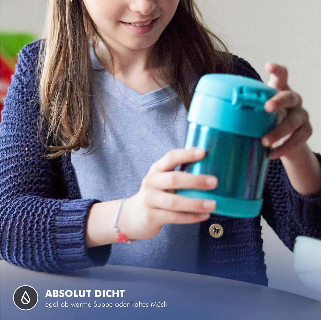 THERMOS kids FUNTAINER FOOD JAR 0,30l, ocean teal, Thermobehälter für Essen mit Löffel für Kinder, 5