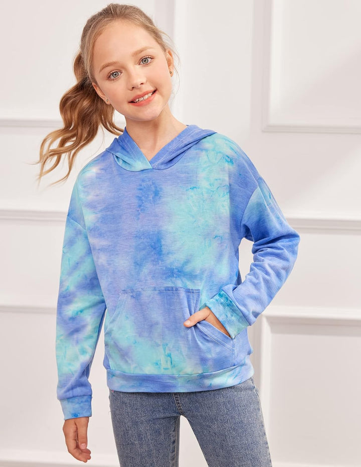 Arshiner Mädchen Hoodie Batik Kinder Pullover Freizeit Mode Sweatshirt mit Kapuze Herbst Winter Lang