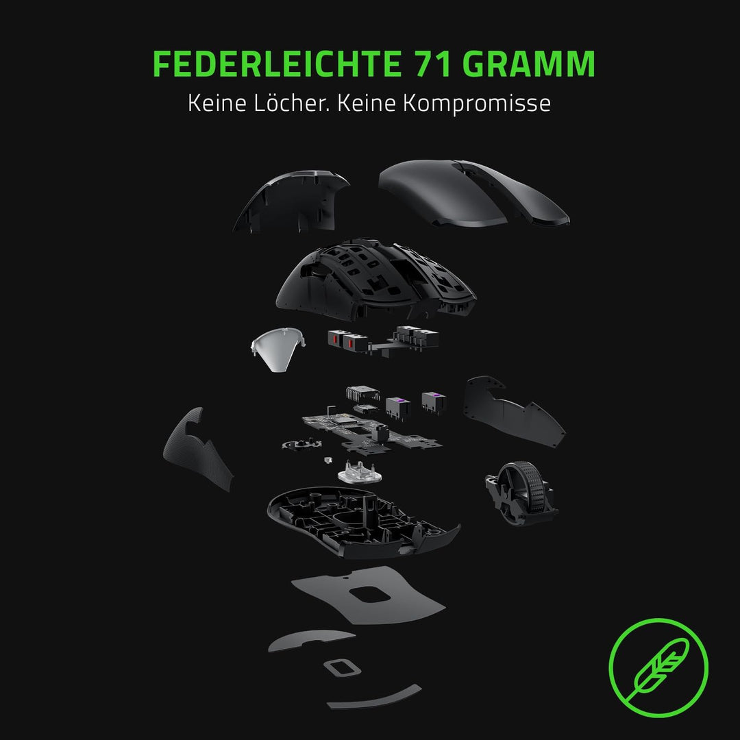Razer Viper 8K Hz - Beidhändige Gaming Maus mit 8000 Hz HyperPolling-Technologie und nur 71g Gewicht