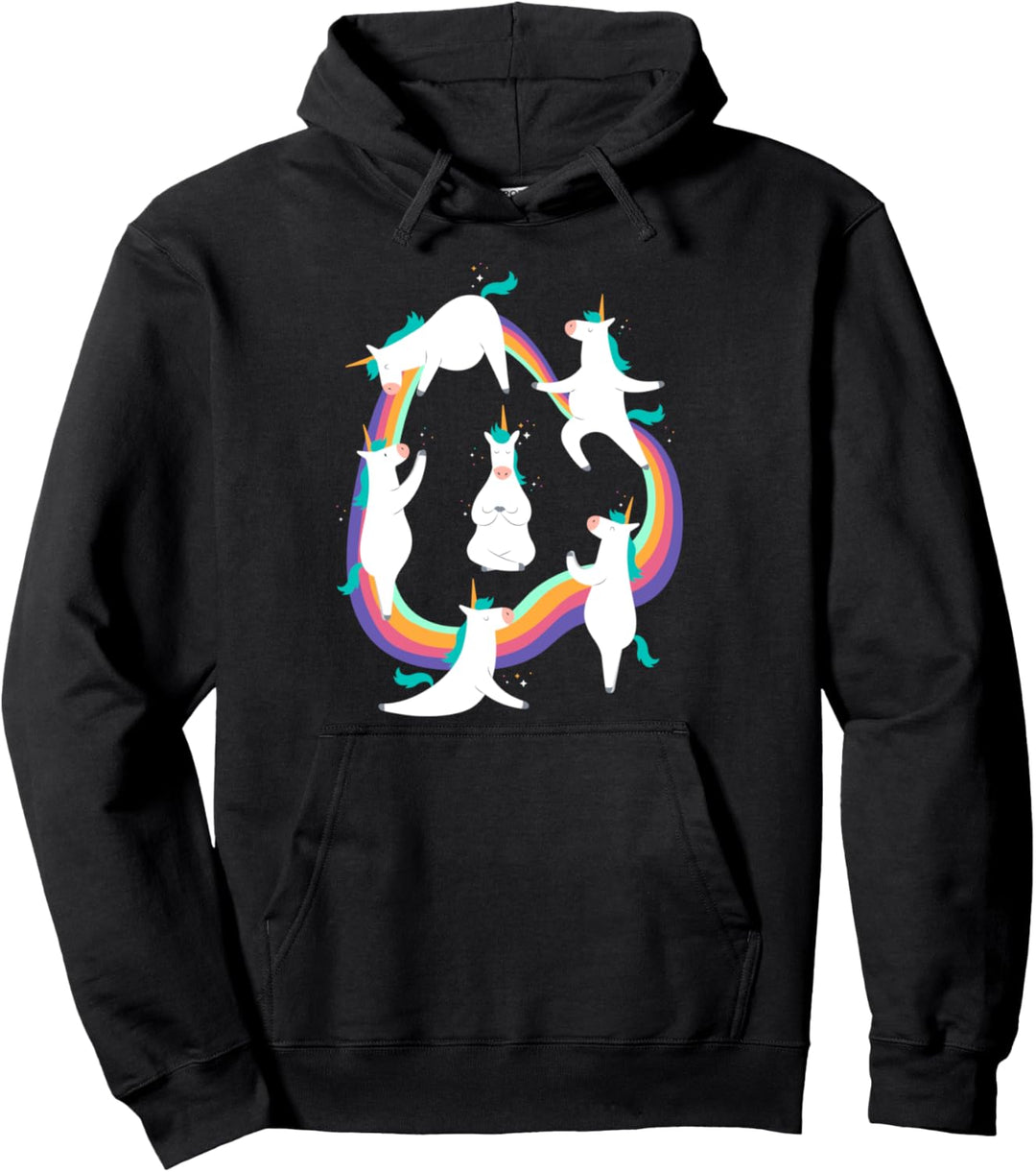 Süsses Einhorn mit Yoga Posen & Asanas Pullover Hoodie