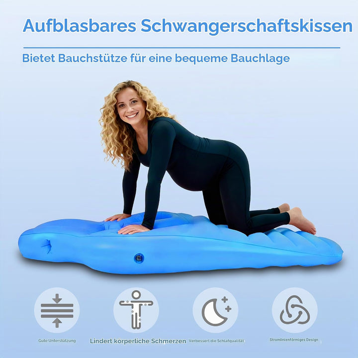 Aufblasbares Schwangerschaftskissen, perforierte PVC-Luftmatratze, Bauchliegematte, Ganzkörper-Schwa