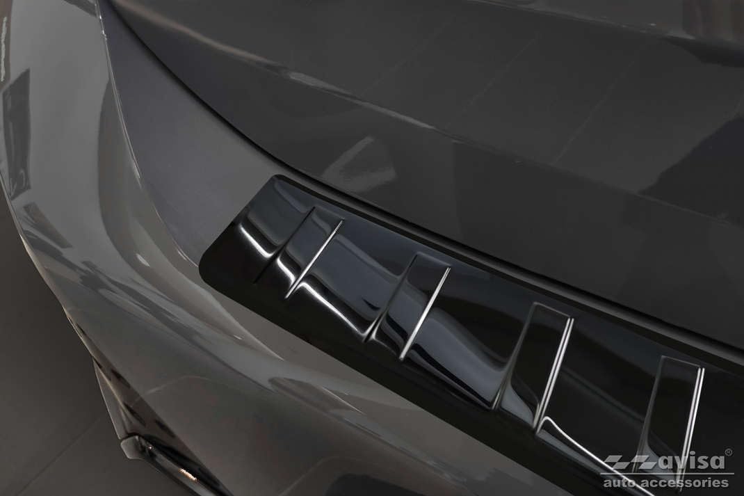 Avisa Spiegelschwarz Edelstahl Heckstossstangenschutz kompatibel mit BMW 2er U06 Active Tourer M-Pak