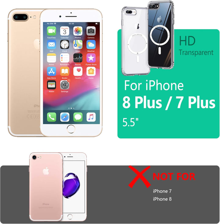 ONES für iPhone 8 Plus / 7 Plus Hülle, Kompatibel mit MagSafe, Militärnorm Schutz Magnetisches Handy