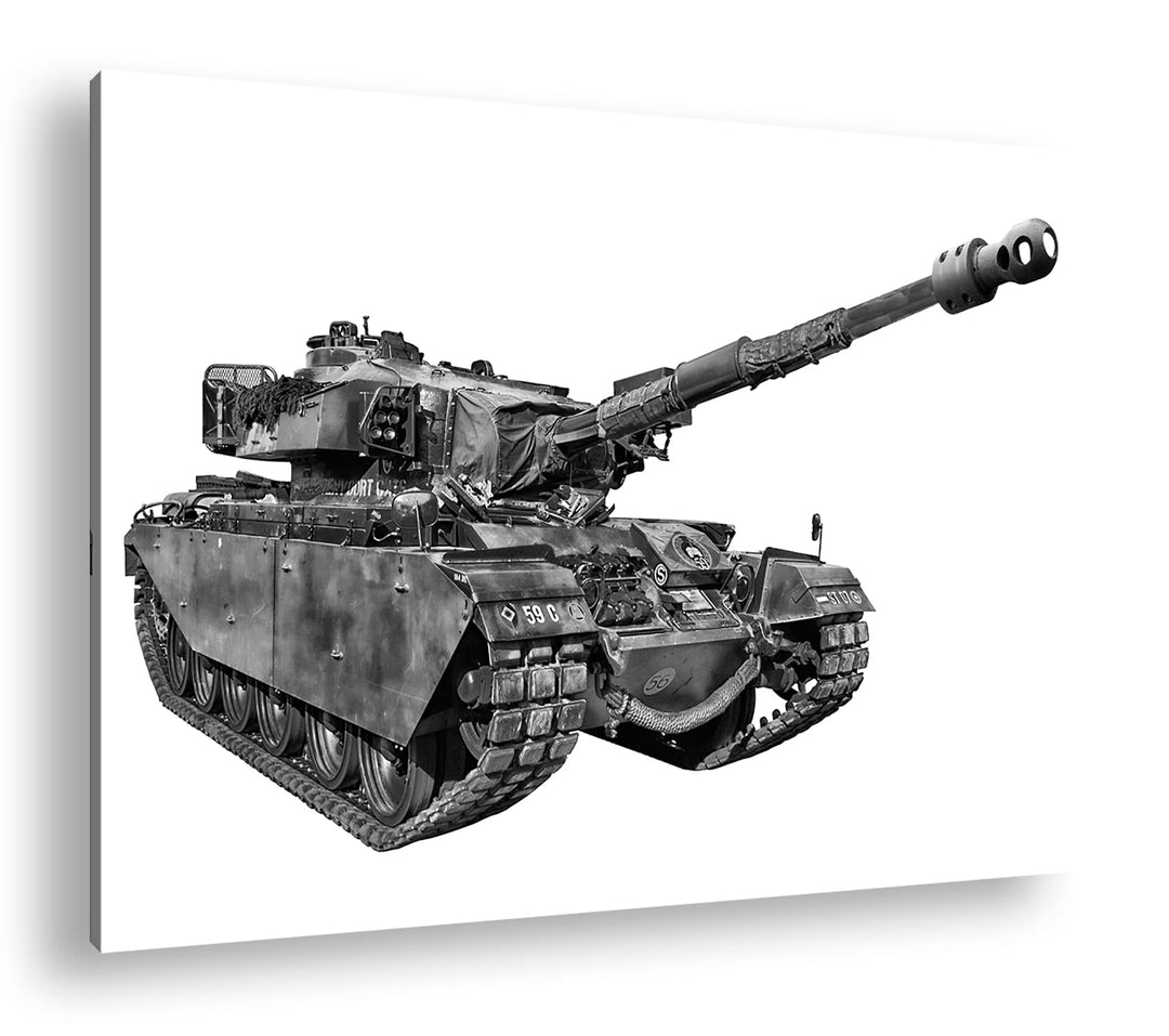 deyoli gewaltiger Panzer im Einsatz Format: 80x60 Effekt: Schwarz&Weiss als Leinwandbild, Motiv fert