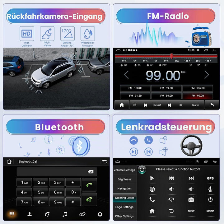 Hikity 2+64GB Android 15 Autoradio für VW Golf 5 Tiguan Touran Passat Polo Skoda Caddy Seat Radio Wi