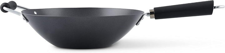 Ken Hom KH431001 Carbonstahl Wokfanne, 31cm, Excellence, Wok Induktion, Phenolischer Griff, Spülmasc