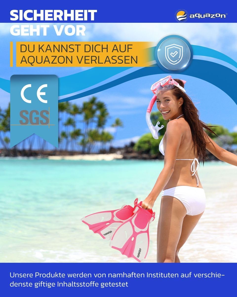 AQUAZON Style Verstellbare Flossen, Schnorchelflossen, Taucherflossen, Schwimmflossen für Kinder und
