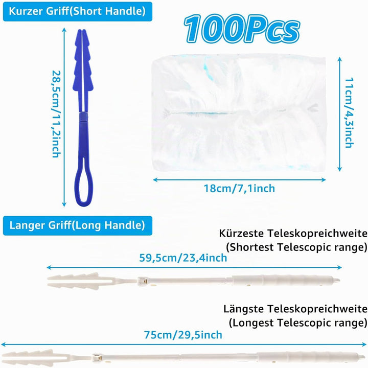 102 Stück Staubmagnet Nachfüllpack, Duster für Pronto Staubwedel, Staubwedel Teleskop Staubwischer m