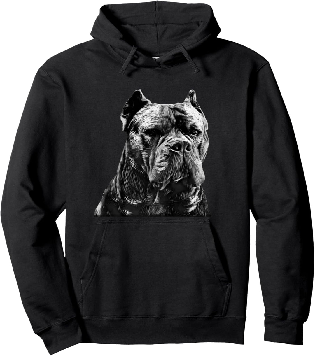 Schwarzweiss Cane Corso Hund Pullover Hoodie