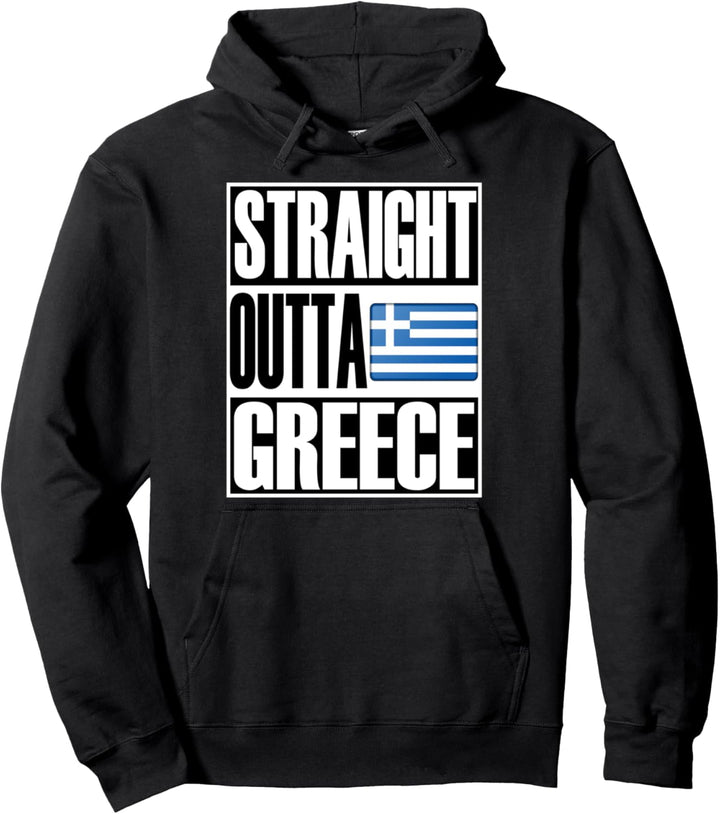 Flagcastle: Straight Outta Greece Griechische Flagge Pullover Hoodie