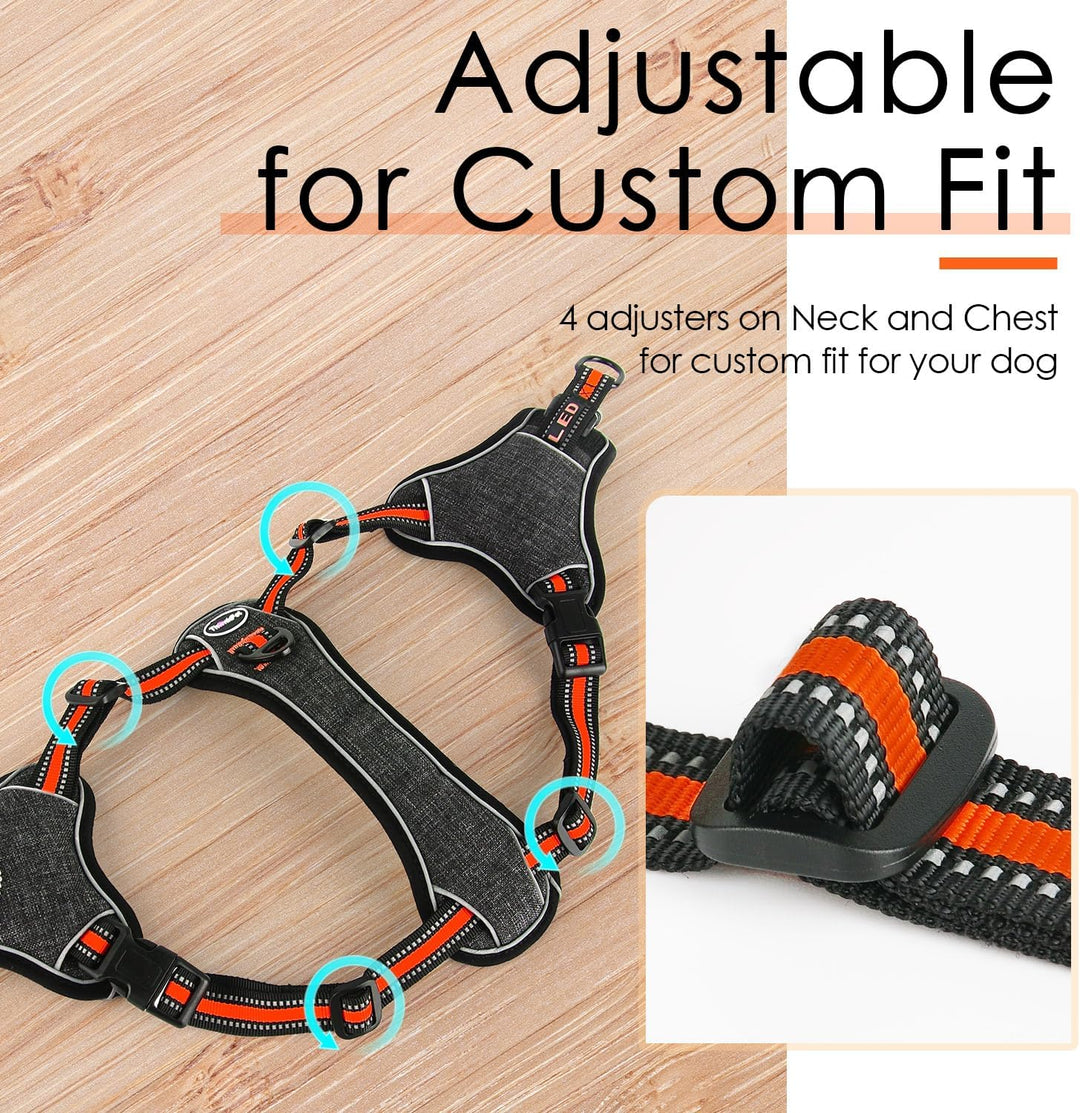 ThinkPet No-Pull Geschirr, Ausbruchsicheres Reflektierendes Step-in Hundegeschirr, Verstellbares Atm