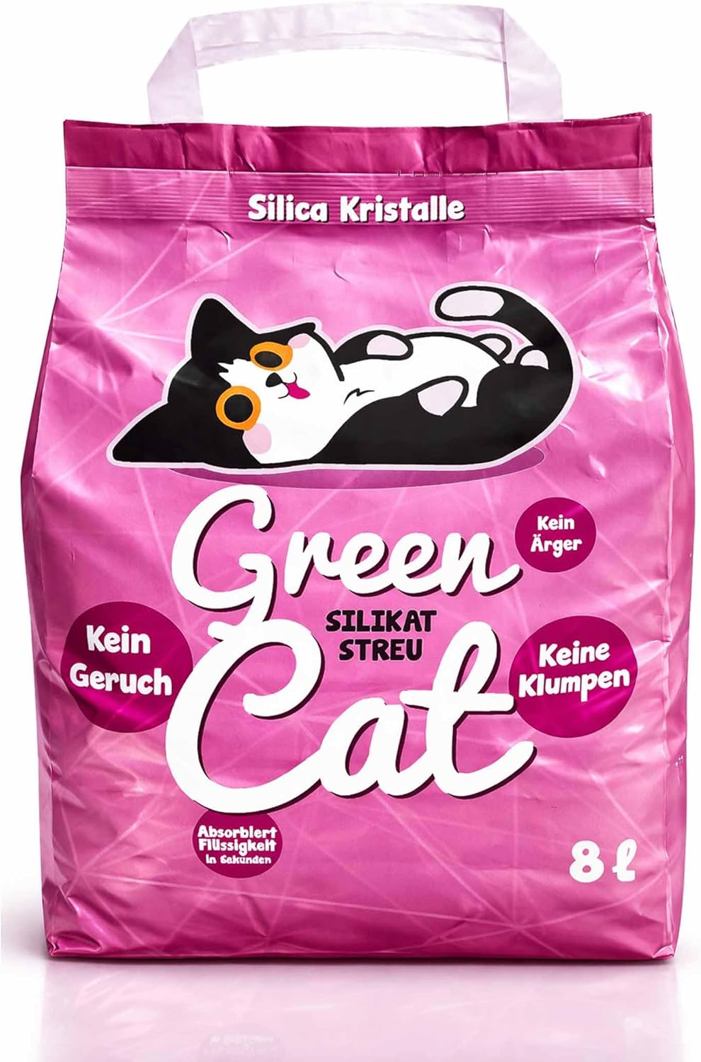 GreenCat Silicat 4x8 Liter (32 Liter) Silikatstreu Katzenstreu |100% Kieselgel | Keine Klumpenbildun