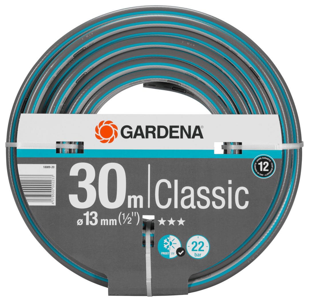 Gardena Classic Schlauch 13 mm (1/2 Zoll), 30 m: Universeller Gartenschlauch aus robustem Kreuzgeweb