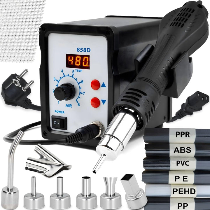 Retoo Heissluft Lötstation 800W, Temperatur Einstellbar 100-480°C, Entlötkolben, 120 l/min Luftleist