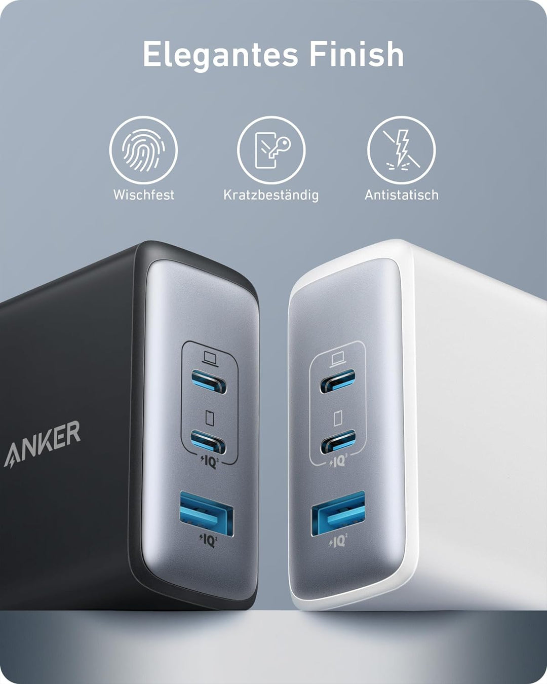 Anker 736 Charger, 100W USB C Ladegerät (Nano II 100W) Wandladegerät, 3 Anschlüsse, Geeignet für Mac