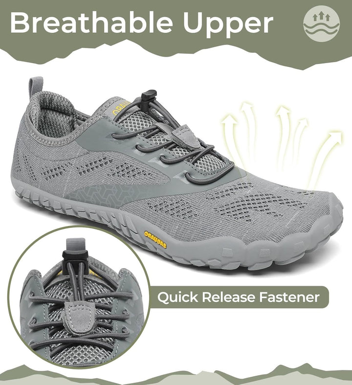 SAGUARO Unisex Barfussschuhe Indoor & Outdoor Fitnessschuhe, Gr. 36-48 39 EU Grau, 39 EU Grau