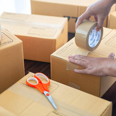 OFITURIA Paketklebeband, Braunes Klebeband, Packband für Umzugskartons und Sendungen, Verpackungskle