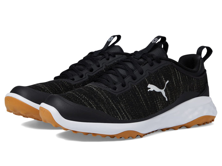 PUMA Herren Fusion Pro Extra Wide Golfschuhe 39.5 EU Weit Schwarz Silber, 39.5 EU Weit Schwarz Silbe