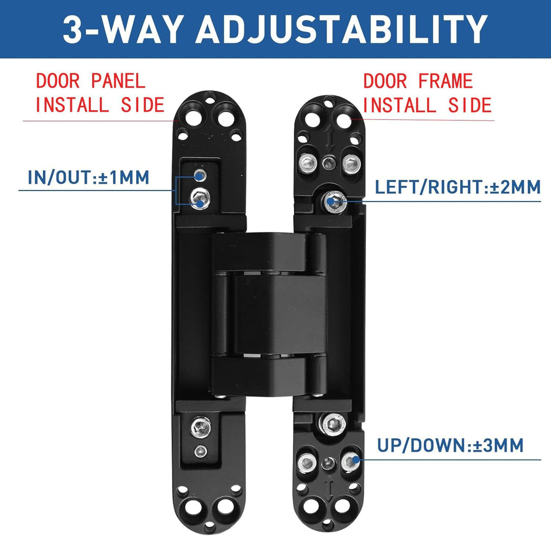 TamBee 15,2 cm Türscharniere versteckte Scharniere unsichtbare Scharniere Schwerlast Zinklegierung 1