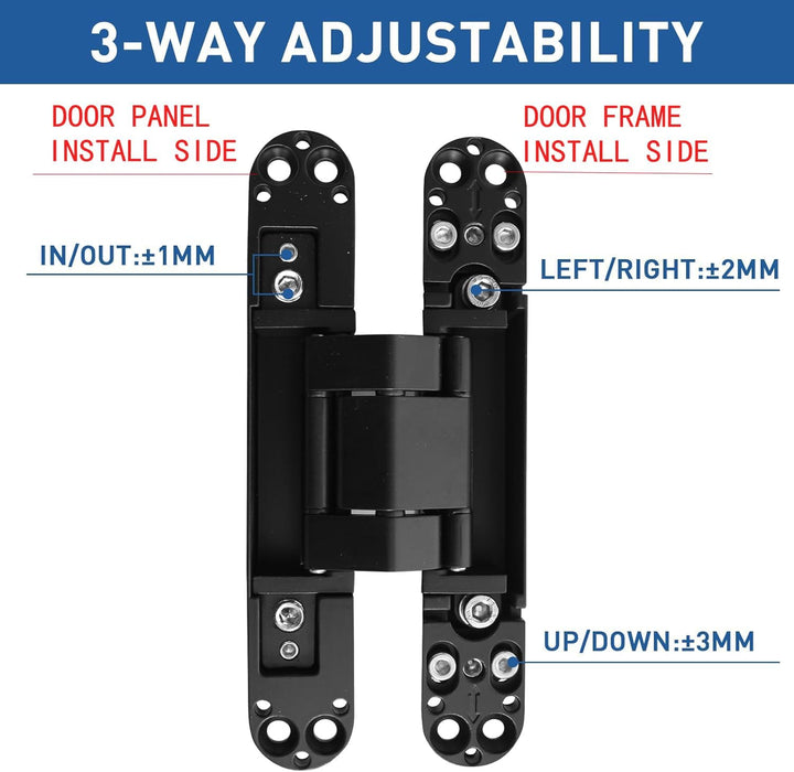 TamBee 15,2 cm Türscharniere versteckte Scharniere unsichtbare Scharniere Schwerlast Zinklegierung 1