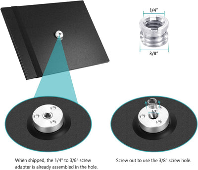 Neewer Laptop Notebook Pallet Projektor Tray Halter für 1/4 "bis 3/8" Schraube Stativhalterung weit