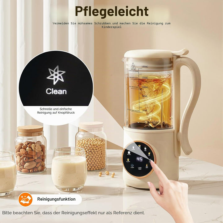 Sojamilch Maschine &amp; Nussmilchmaschine, 1400ml Pflanzenmilchbereiter Entsafter Nussmilchbereiter Sel