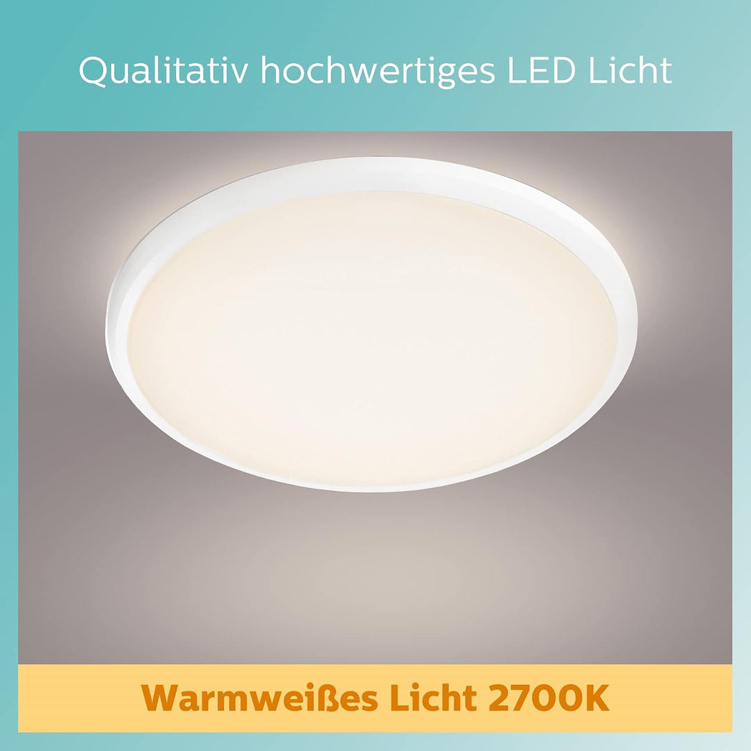 Philips LED Spray Deckenleuchte für das Badezimmer, 12W, IP44 Schutzart, Weiss, 17W, 17W