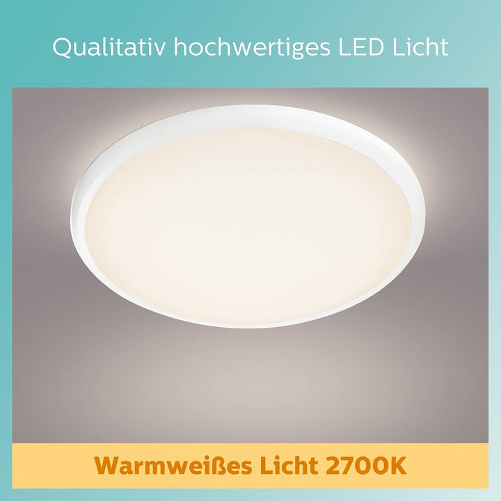 Philips LED Spray Deckenleuchte für das Badezimmer, 12W, IP44 Schutzart, Weiss, 17W, 17W