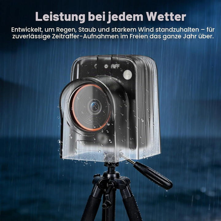 Zeitraffer Kamera 1296P 48MP Baustellenkamera, 6-Facher Digitalzoom 180 Tage Aufnahme Timelapse Came