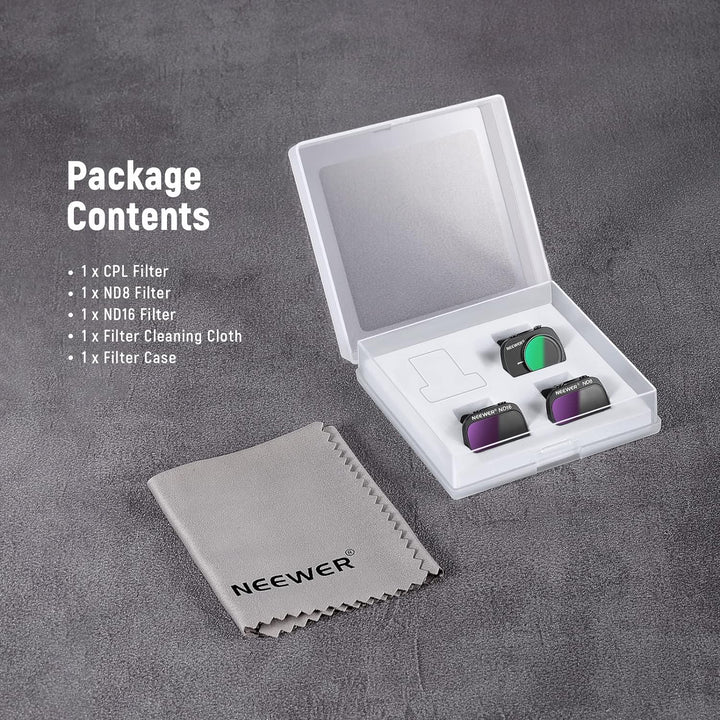 NEEWER 3er Pack ND Filterset Mehrfachvergütetes optisches HD Glas ND8+ND16+CPL Filter Kompatibel mit
