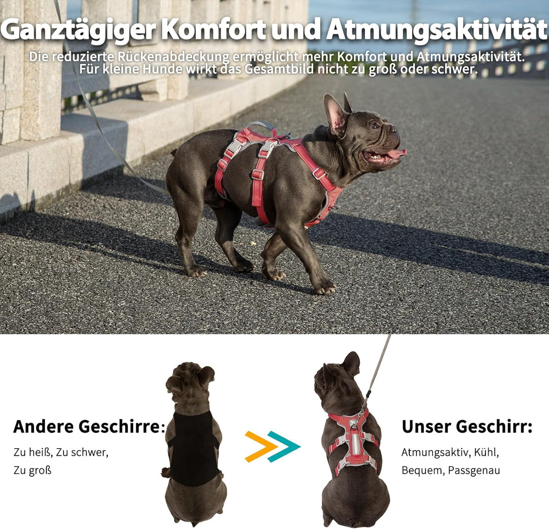 Huntboo Hunde Sicherheitsgeschirr, Rutschfestes Hundegeschirr Escape Proof, Reflektierendes Geschirr