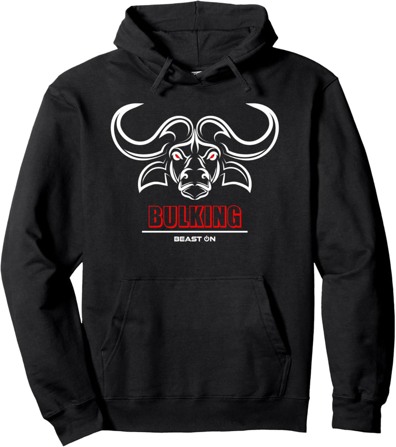 Büffel Kopf Bulking Rot Gym Workout Fitness Training Gains Pullover Hoodie