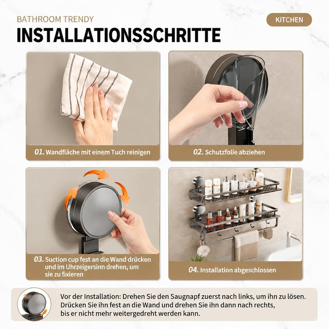 Duschablage Ohne Bohren Mit Saugnapf Duschregal Badablage Ohne Bohren Badezimmer Organizer Duschgel