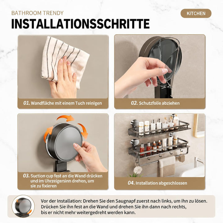 Duschablage Ohne Bohren Mit Saugnapf Duschregal Badablage Ohne Bohren Badezimmer Organizer Duschgel