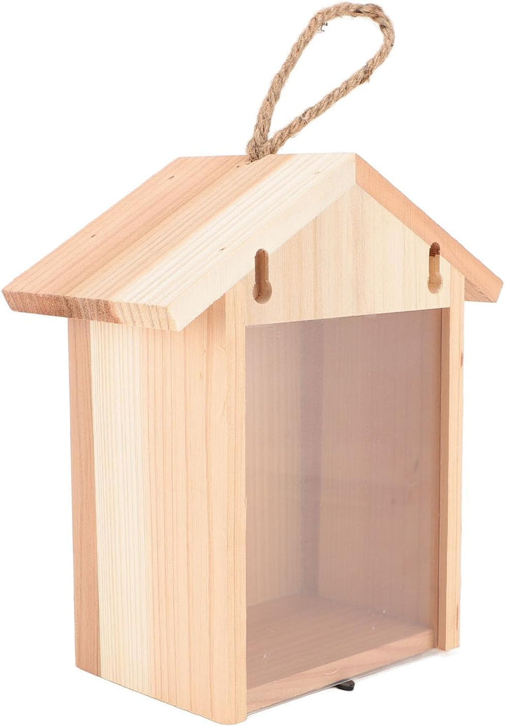 Vogelhaus aus Zedernholz für den Aussenbereich mit Transparentem Design, Fenster-Vogelhaus, Vogelnis