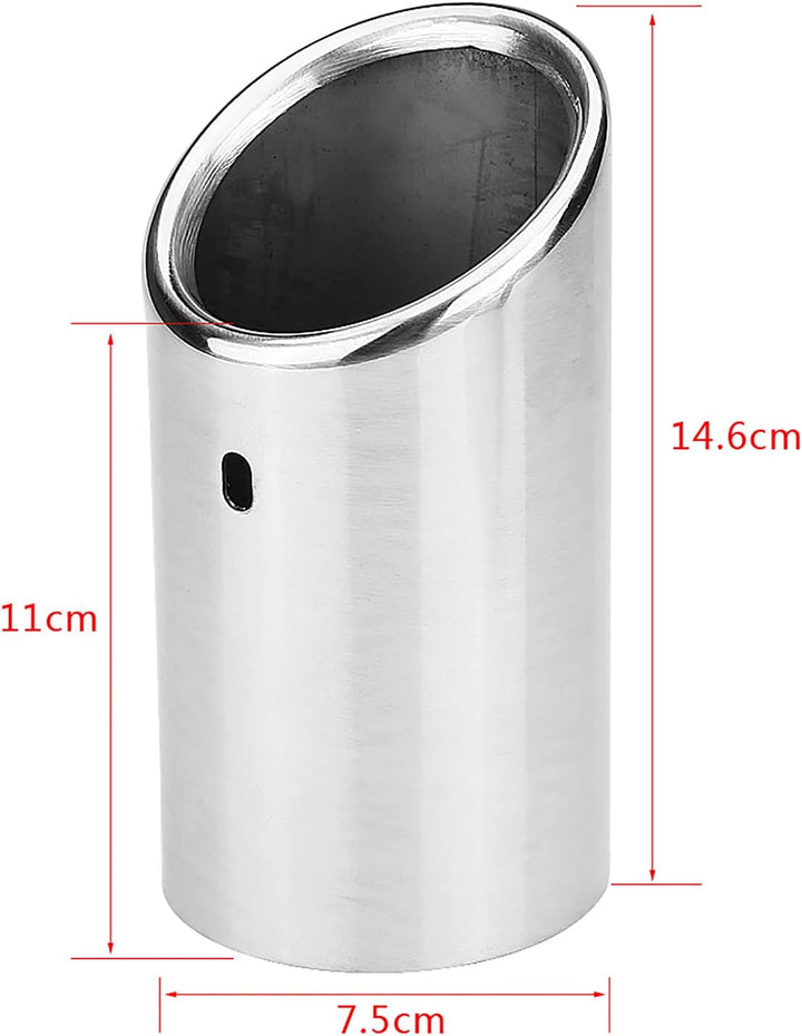 Qiilu 1 Paar Auspuffblende Edelstahl spiegel poliert Chrom Plug&Play Endrohrblenden Endrohrblende Au