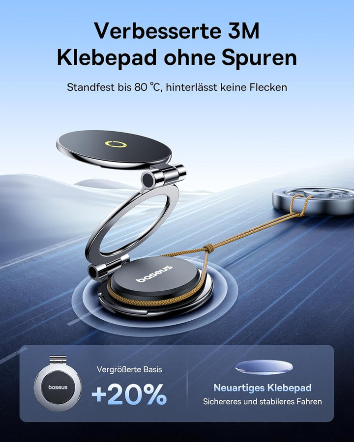 Baseus MagPro II Handyhalterung Auto Magnet, 360° Drehbar & Ausziehbar MagSafe Handy Halterung Auto
