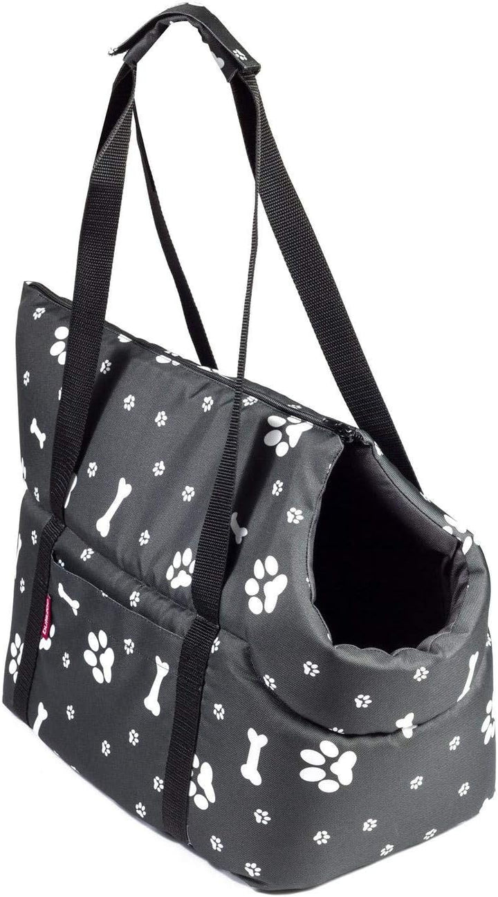 Hundetasche, Welpentasche - Schwarz, S bis 5 kg - Tragetasche für kleinen und mittleren Hund, Welpen