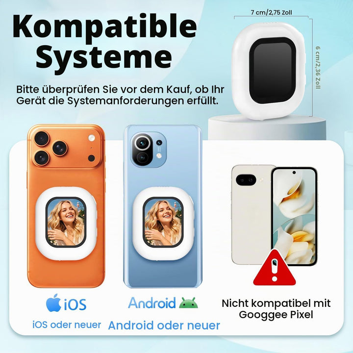 RUIZHI Handy Selfie Monitor, Magnetischer Smartphone Rückkamera Magnetisch Vlog Bildschirm für iPhon