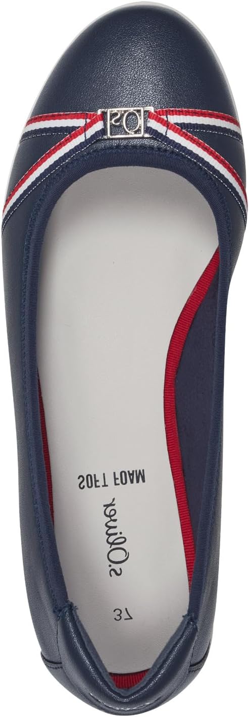 s.Oliver Damen Ballerinas Flach Bequem 40 EU Navy, 40 EU Navy