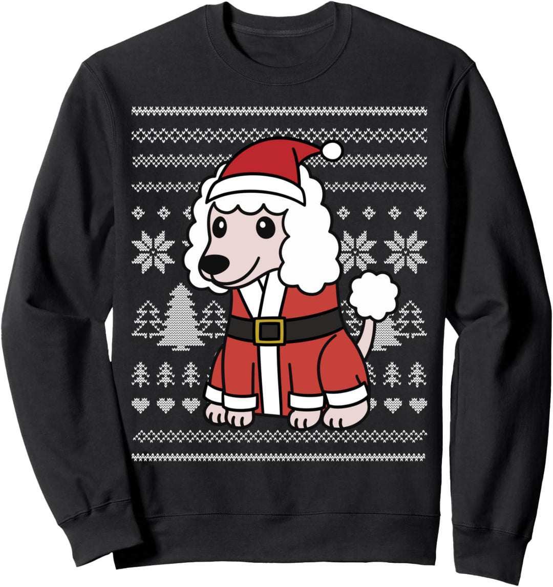 Cartoon Pudel Lustiger Hund Weihnachten Geschenk Sweatshirt