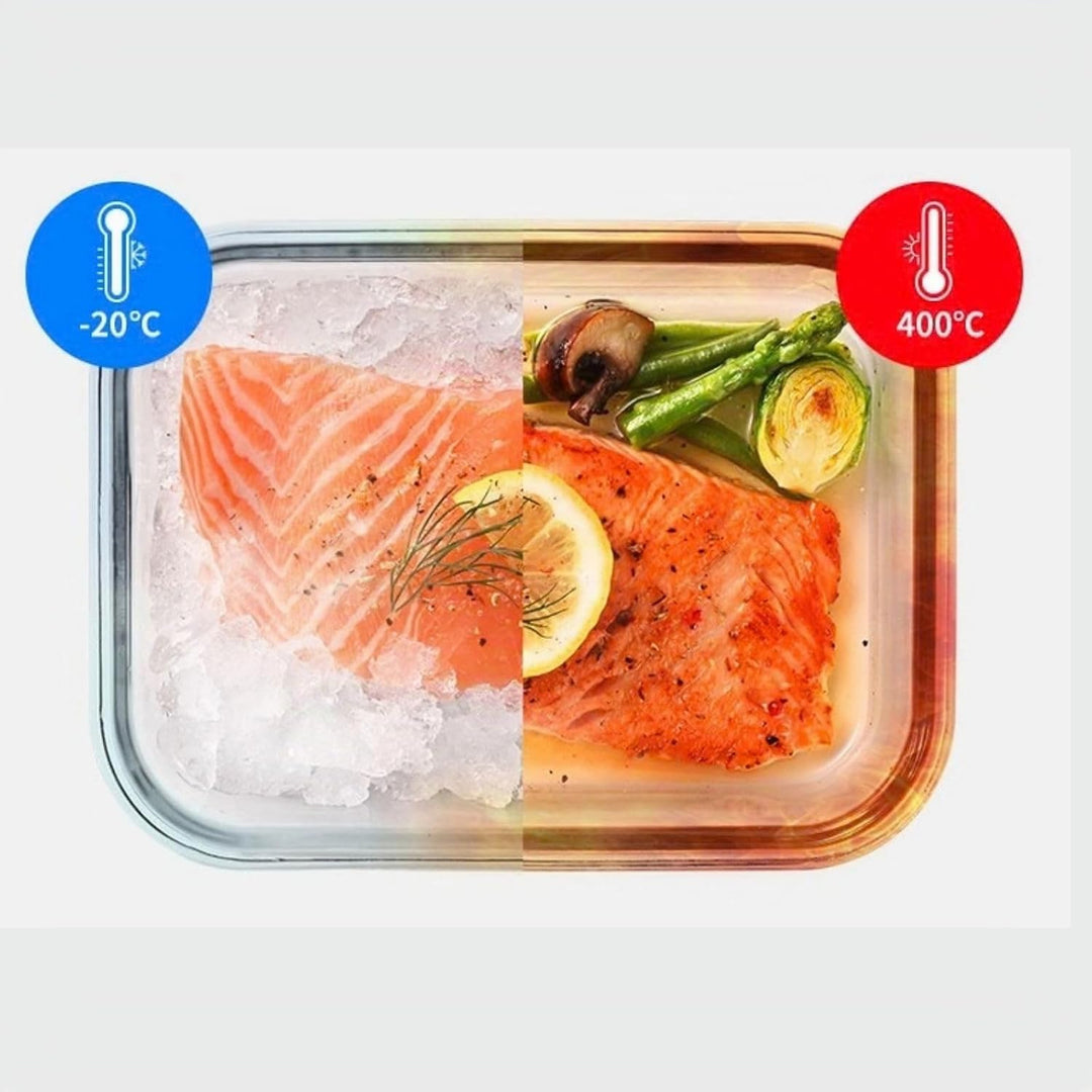 Lock & Lock Boroseal Glas Frischhaltedosen mit Deckel - 3er Set Boxen - Quadratisch - für Backofen,