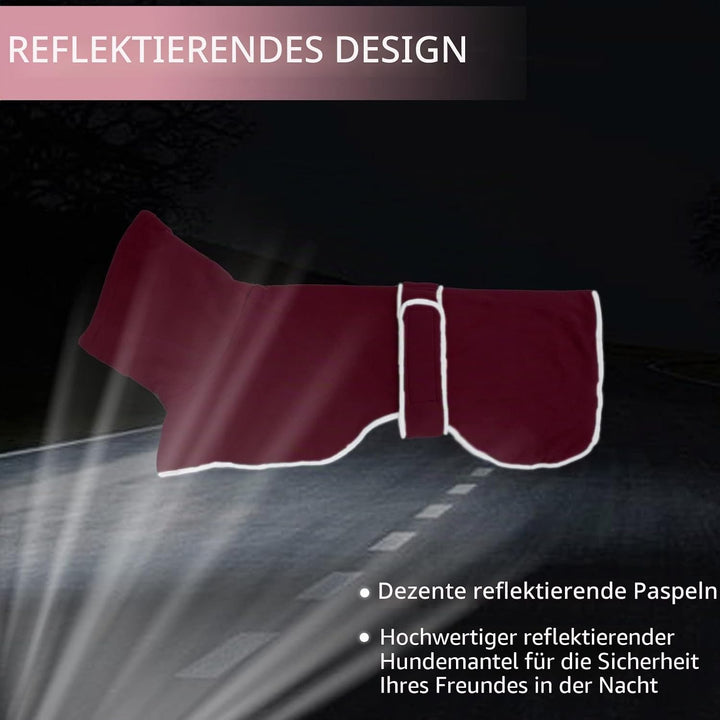 Geyecete Fleece Hundemantel Pullover für Windhunde,Whippet winterjacken Rollkragen Warmes Verstellba